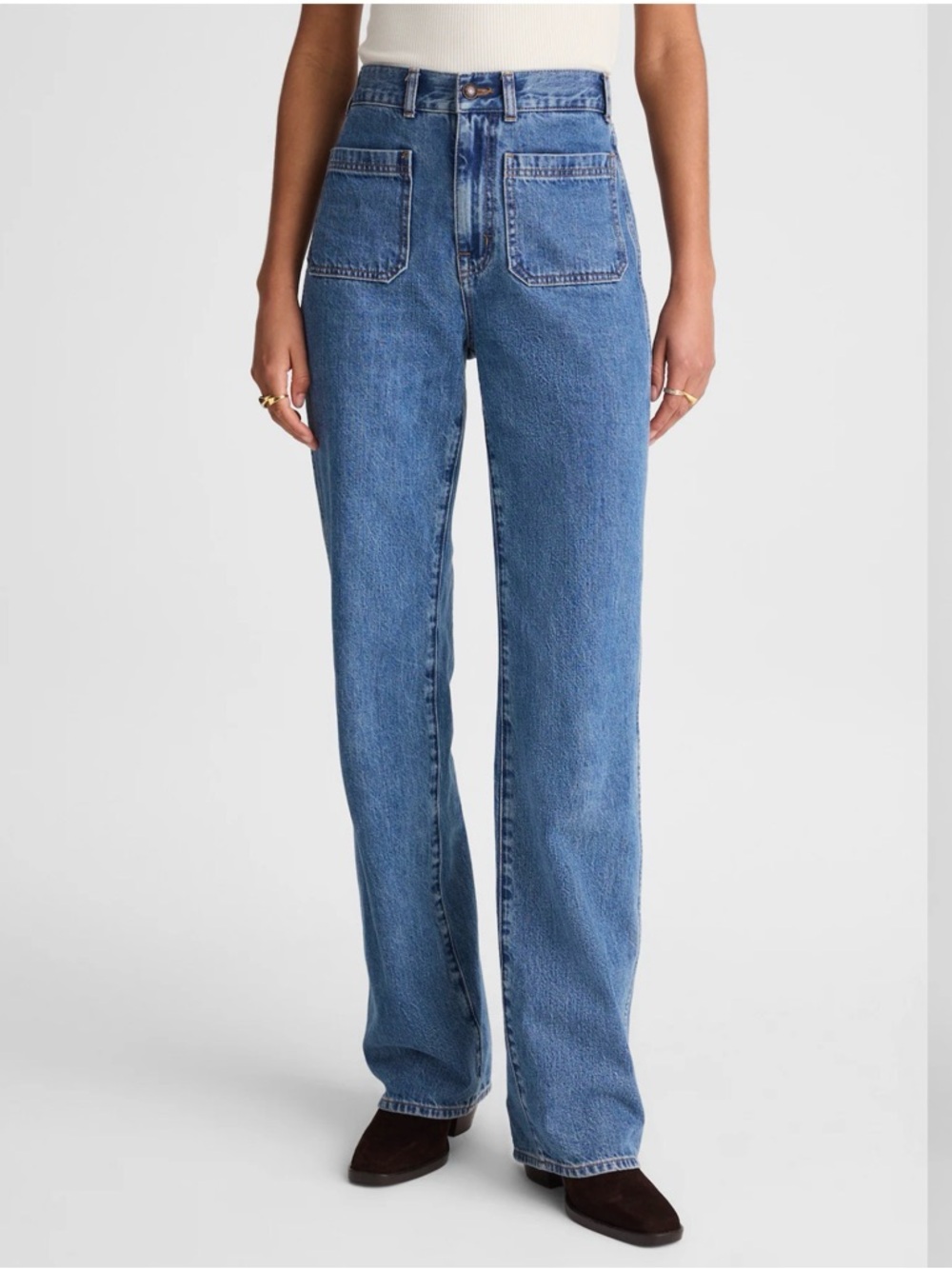 Madewell the Cleo Striaght Jean Petersburg Wash